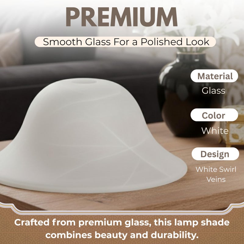 LightAccents White Floor Lamp Glass Shade Replacement - Modern Bowl Torchiere Lamp, Height: 4.75 inches, Width: 12 inches - Image 4